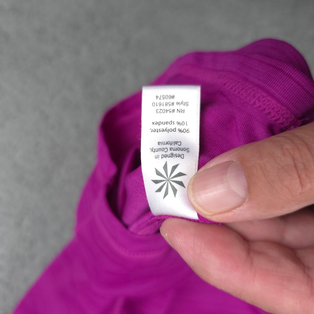 Athleta Long Sleeve Top Half Zip Ruched Athletic Purple Size M - Picture 6 of 8
